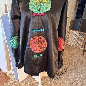 Tang Xiu Black Embroidered Manderin Jacket